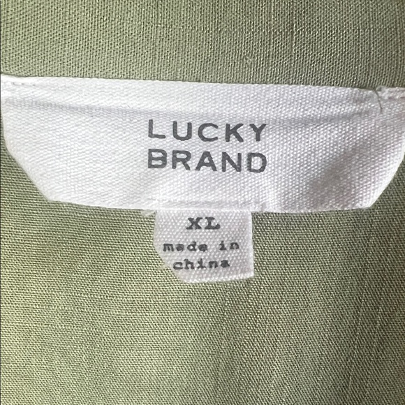 Lucky Brand Boho Tiered Dress XL 16 18 Flutter Sleeve V Neck Rayon Flowy Summer - Picture 2 of 6